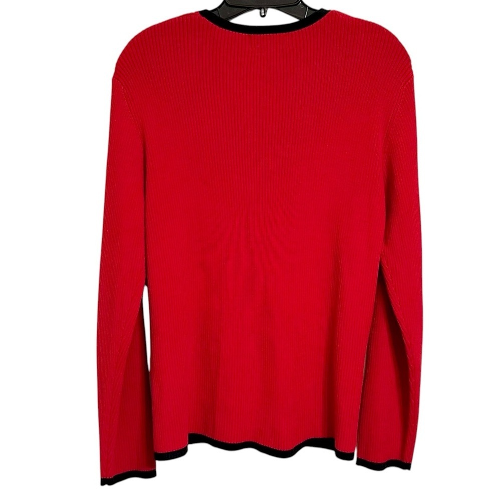 Casual Corner Annex Ribbed V Neck Red Cardigan XL - Picture 9 of 9